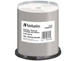 Verbatim CD-R Thermal Printable No ID Brand 700 Mo 100 pièce(s)