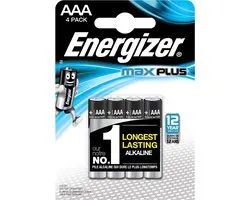 Energizer MAX Plus AAA, Batterie à usage unique, AAA, Alcaline, 1,5 V, 4 pièce(s), Cd (cadmium), Hg (mercure)
