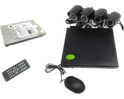 TEMPO DI SALDI DVR Video Surveillance Kit with 4 Channels + 4 Infrared Cameras + Hard Drive 500 GB