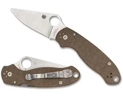 Spyderco Para 3 Brown Canvas Micarta CPM CRU-WEAR