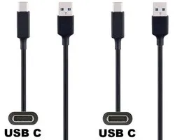 2 stuks OneOne 2,2m USB C kabel. Handige extra korte laadkabel. Oplaadkabel snoer past op Universeel Microsoft, LG, Lenovo, HTC, Honor, Samsung Galaxy, Huawei, Motorola Moto, Xiaomi, Sony Xperia, Kobo (Rakuten), Astell&Kern