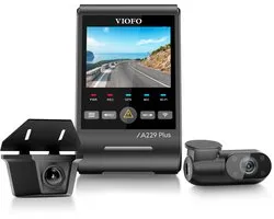 VIOFO A229 Plus-W 3CH - Dashcam - Caméra avant 2K - Caméra arrière étanche IP67 2K - Caméra intérieure IR 1080P - Sony STARVIS 2 - GPS - Wi-Fi 5 GHz