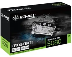 INNO3D NVIDIA GeForce RTX 5080 iChill Frostbite - Carte vidéo - 16 Go - GDDR7 - PCIe 5.0 - 1x HDMI 2.1 - 3x DisplayPort 2.1