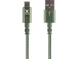 Xtorm Original 60W Gevlochten USB naar USB-C Kabel 1 Meter Groen