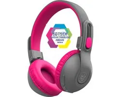 JLab JBuddies Studio 2 Kinder Hoofdtelefoon – Draadloos en Bedraad – Koppel Draadloos 2 Hoofdtelefoons Met Elkaar - Bluetooth Koptelefoon - Veilig Luisteren 85dB/95dB – 65 uur Afspeeltijd – Roze