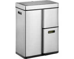 EKO - Mirage Plus Sensor Recycler 30+15+15 liter - Stainless steel Plastic - mat RVS - Prullenbak