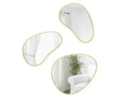 Moderne Wandspiegel Set met Organische Vorm - Hubba Pebble Design