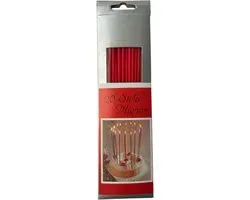 20 Pieces Stelo Mignon Birthday Candles - Red - Cereria Di Giorgio