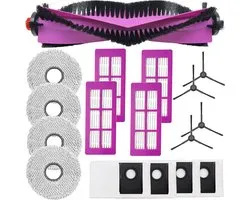Reserveonderdeel voor Eureka J15 Pro Ultra robotstofzuiger, 1 hoofdborstel, 4 stofzakken, 4 reinigingsdoeken, 4 filters, 4 zijborstels