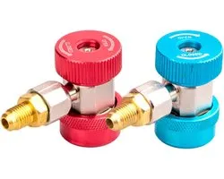 Compatible avec les raccords d'adaptateur R134A, coupleur rapide réglable R134a haut/bas, kit de conversion de tuyau de manomètre de fréon AC , adaptateur 1/4 SAE CVC avec adaptateur en laiton femelle 1/4'' 1/2'' mâle