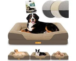 Lit orthopédique pour chien ELONEO – XL – Brun