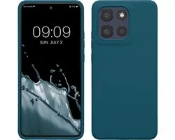 kwmobile coque de téléphone compatible avec Motorola Moto G86 Power 5G - Coque avec revêtement en silicone - Étui pour smartphone en pétrole mat