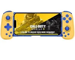 Gamecontroller voor telefoon, draadloze mobiele gamecontroller, Geschikt voor iPhone 17, Android, iPad, tablet, pc, Nintendo Switch en PS4, met Turbo, 6-assige gyro, dubbele vibratie, voor PS5/Xbox/pc streaming en cloudgaming-Geel