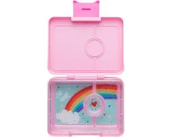 Yumbox Snack - Boîte à lunch Bento box étanche - 3 compartiments - Plateau Power Pink / Rainbow
