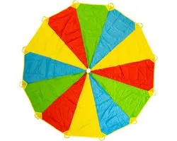 TWIDDLERS Parachute Jouets avec 12 Poignées (3.6m) - XL Rainbow Flysheet Jeu d'équipe pour Enfants