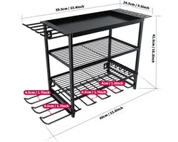Innovastore Powertool Organizer - Gereedschap organizer - Gereedschapsrek - Garage werkplaats - 4 laags - Metaal - Zwart