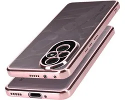 Coque adaptée pour Honor 200 Pro, dos transparent, effet chromé, or rose