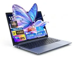 Ninkear 15.6" FHD IPS Écran tactile Ordinateur portable – 360° Flip 2-en-1 Convertible – AMD Ryzen 3 3200U – 16 Go RAM – 512 Go SSD – Windows 11 Pro – WiFi Dual-Band – Argent