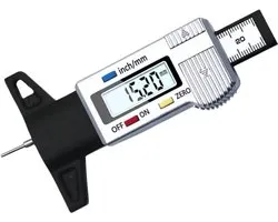 S4D® - Jauge Numérique de Profondeur de Bande de Roulement - Profondeur de Bande de Roulement - Grijs - Point de Refus au Contrôle Technique ! - Roulez en Sécurité - Vérifiez Vos Pneus