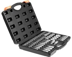 Coffret de 60 embouts Torx et douilles Torx externes, T6-T70, TT6-TT70, TP8-TP60, E4-E24, acier S2 et Cr- V , entraînement 1/4", 3/8", 1/2", avec coffret de rangement