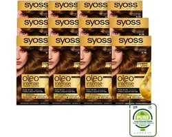 12 x SYOSS - Oleo Intense 6-76 - Haarverf - Permanente Haarkleuring - Warm Koperblond - Langdurige Kleur - Grootverpakking - Vaatwasstrips - Haarkleur - Haarkleuring - Warm Koperblond - Olieformule - Grijsdekking