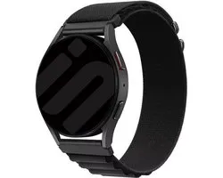 Bracelet Strap-it Smartwatch 20 mm - Bracelet en nylon Alpine adapté pour Samsung Galaxy Watch Active (2) / Watch 3 - 41 mm / Watch 1 - 42 mm - Polar Ignite / Unite - Amazfit Bip / GTS - Withings ScanWatch 2 - 42 mm / Nova / Steel HR Sport - black