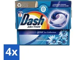 4 x Dash - Lenor Collectie - Wasmiddel Capsules - All-in-1 Pods - Witte en Gekleurde Was - Zeebries - 17 Wasbeurten - Wasmiddel Capsules - Waspoeder - Lenor - Zeebries - Wasverzachter