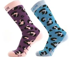 SINNER - KINDEREN SKISOKKEN Dierenprint Paars/blauw - 27-30