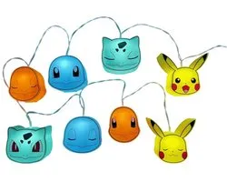 Teknofun Pokémon - Guirlande lumineuse - Pikachu Salamèche Bulbizarre Carapuce