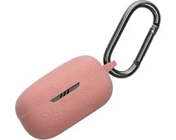 Étui kwmobile pour écouteurs sans fil compatible avec les écouteurs JBL Live Pro 2 TWS - Coque de protection en Siliconen - Motif découpé rose foncé