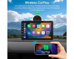 Écran de navigation pour voiture, 7 pouces. écran compatible avec Android Auto et Apple CarPlay. Pour la Navigation, Google Maps, la musique et les réseaux sociaux, Spotify et WhatsApp, les appels mains libres et les assistants vocaux.
