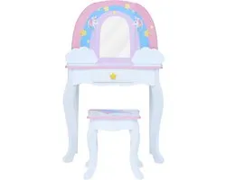 Fantasy Fields by Teamson Kids Coiffeuse Unicorn Rainbow -en-ciel Little Dreamer avec miroir intégré