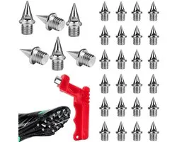 30 crampons de chaussures de course, incluant 1 clé de crampon. Crampons de 6 mm, adaptés à l'athlétisme, cross-country, saut en longueur, course à pied et marche rapide. Socle en plastique