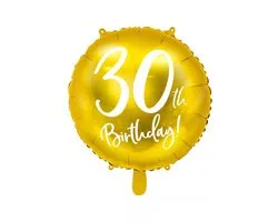 Folieballon 30 jaar goud verjaardag - 30th birthday - jubileum - 45cm.