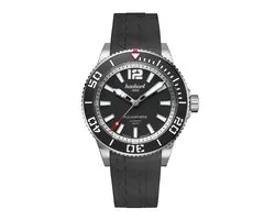 Hanhart AQUASPHERE Mat zwart - Horloge - rubber band zwart - 42 mm