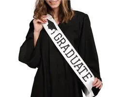 Jumada's - Afstudeer Sjerp - Geslaagd Versiering / Cadeau - Unisex - Wit - Graduate study -