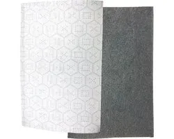 Afzuigkapfilter universeel knipbaar | Vetfilter met verzadigingsindicator & aktief koolstof filterdoek | Vlam dovend | Afmetingen: 450 x 570 mm, dikte materiaal 100g/m2 (signaal) & 220g/m2 (koolstof) | Set van 2 filters | Multaparts® huismerk