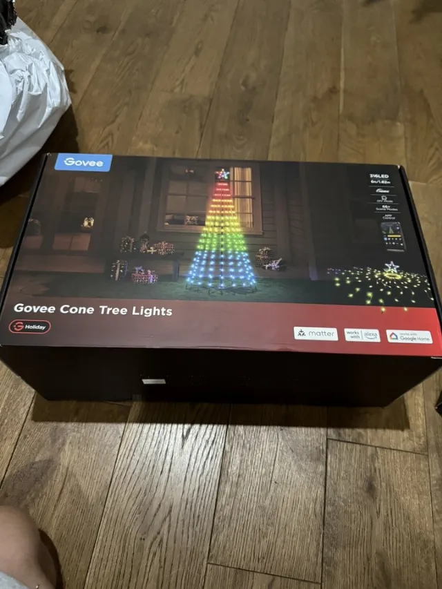 Govee Christmas Cone Tree Lights, 1.82M 316 Leds RGBIC String Lights with Smart