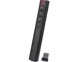 Nuvance - Presentation Clicker - Présentateur sans fil pour présentation - Télécommande USB Powerpoint avec pointeur laser - Zwart