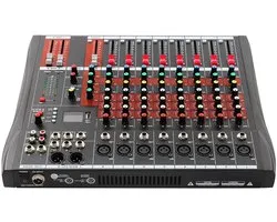 Mélangeur audio Lunekiss 8 canaux avec Bluetooth, USB, réglage EQ et alimentation fantôme 48V pour studio, DJ et performances en direct