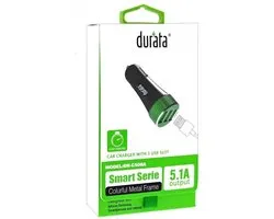 Durata DR-C508M Zwart Autolader 3 USB Poort 5.1A met 1 Micro USB Kabel voor Samsung / Sony / Huawei / Motorola / Wiko / LG / HTC / Honor / Alcatel