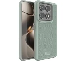 Geschikt voor Xiaomi 14T Pro 5G - Militaire kwaliteit - Dubbellaags - Schokbestendig - Back Cover Hoesje - Green Lily