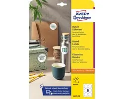Avery Zweckform ronde etiketten, diameter 80 mm, wit, permanent klevend, 60 etiketten, 10 vellen 50 stuks