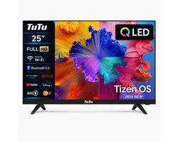 TuTu Tizen by Samsung Smart TV - LED Full HD - 25 pouces/64 cm - Applications de streaming - AirPlay - Mode Hôtel - HDMI x3, USB x2, CI+ - Triple Tuner DVB-T/T2/S/S2/C - Design sans cadre - TU25Q1FQ-T8