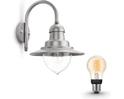 Philips Hue Raindrop Wandlamp voor Buiten (Zink) - Buitenlamp - E27 - Warmwit Licht - Hue White Filament