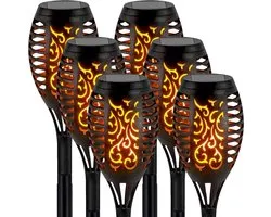 Torches de jardin Solar Homèlle - 6 pièces - Lanternes de jardin - Eclairage Solar de jardin - Eclairage extérieur de Éclairage de Noël solaire de jardin - Lanternes de jardin - Éclairage de chemin - LED - Éclairage extérieur