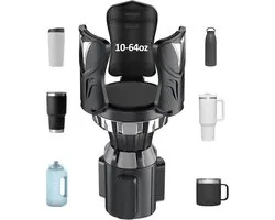 Auto bekerhouder expander - bekerhouder extender adapter met uitbreidbare arm en verstelbare basis - Geschikt voor Yeti Ramblers 14-64oz - Hydro Flasks 18-64oz de meeste koffiemokken flessen - bekers