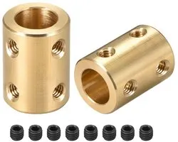 sourcing map schacht koppeling robot motor wiel rigid koppeling 10mm naar 10mm L22xD16 goudkleur 8mm to 10mm Gold Tone 2pcs
