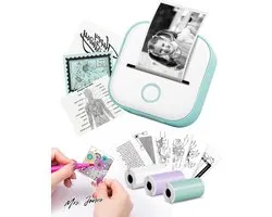 Mrs. Jones Miniprinter - Stickerprinter Draagbare Thermische Printer Inktloze Sticker Maker Machine Pocket Bluetooth Printers Telefoonprinter voor Leren Studie-aantekeningen Anatomische Diagram Foto's .