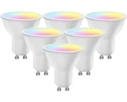 Set de 6 ampoules Smart GU10 Wi-Fi 5W - RGB + CCT (blanc chaud et froid)